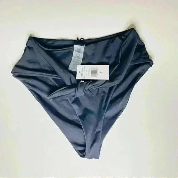 Good American Waist Cincher Tie-Front Swim Bottoms Black Size XS - Picture 2 of 4